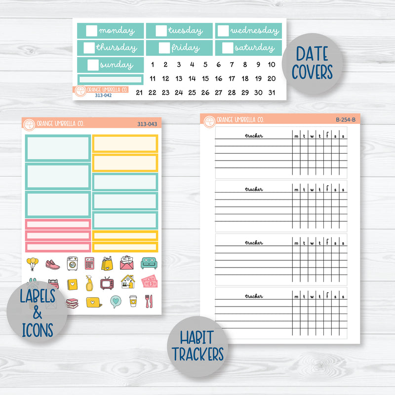 Easter Plum Vertical Priorities 7x9 Planner Kit Stickers | Hatching a Plan | 313-041