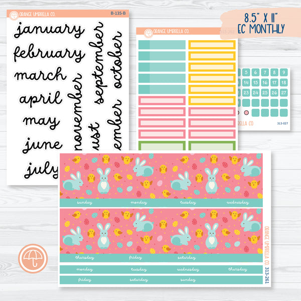 Easter 8.5 ECLP Monthly Planner Kit Stickers | Hatching A Plan | 313-261
