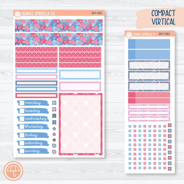 Flirty | February Compact Vertical Planner Kit Stickers for Erin Condren | 307-081