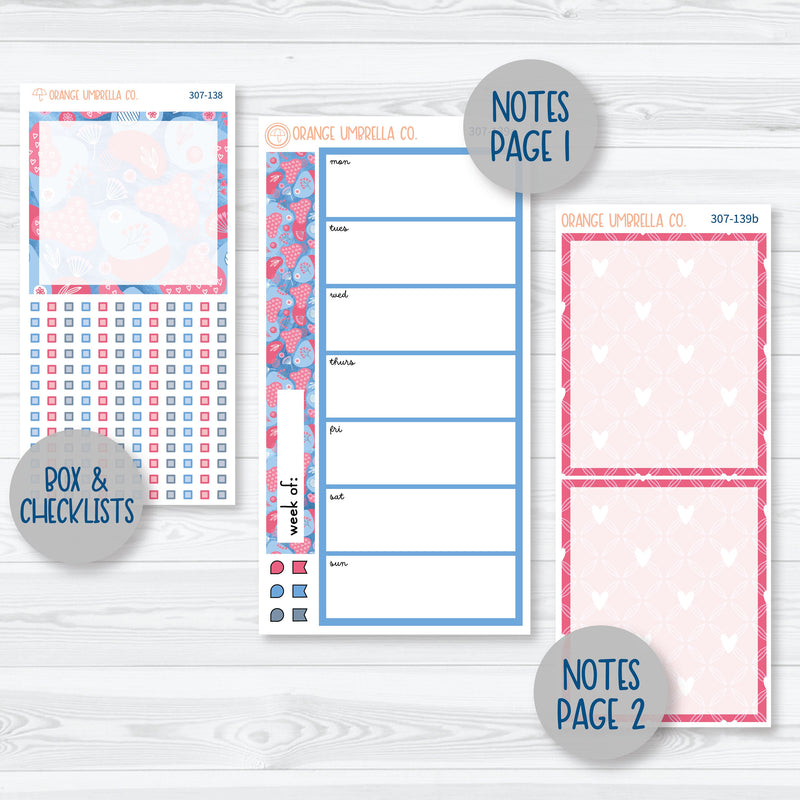 Flirty | Valentine's Day 7x9 Daily Duo Planner Kit Stickers | 307-131