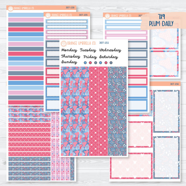 Flirty | Valentine's Day 7x9 Plum Daily Planner Kit Stickers | 307-151