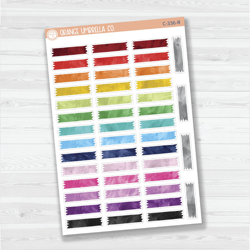 Washi Tape Torn Strips | Watercolor Deco Planner Stickers | C-336