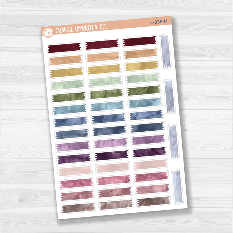 Washi Tape Torn Strips | Watercolor Deco Planner Stickers | C-336