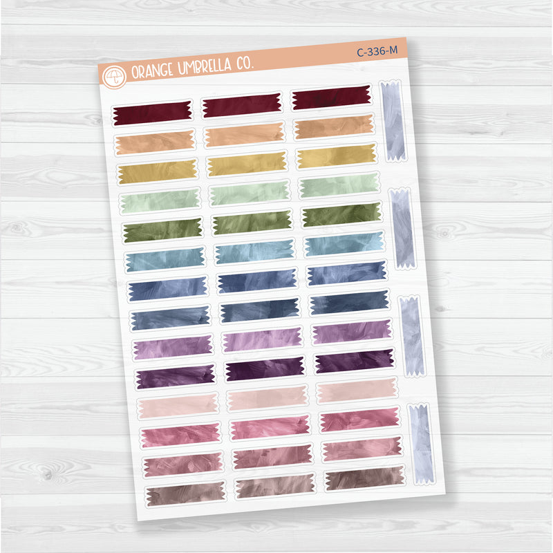 Washi Tape Torn Strips | Clear Matte Watercolor Deco Planner Stickers | C-336-CM
