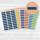 Stitched Quarter Box Label Planner Stickers | Erin Condren Palette | EC-023-028