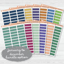 Stitched Quarter Box Label Planner Stickers | Erin Condren Palette | EC-017-022