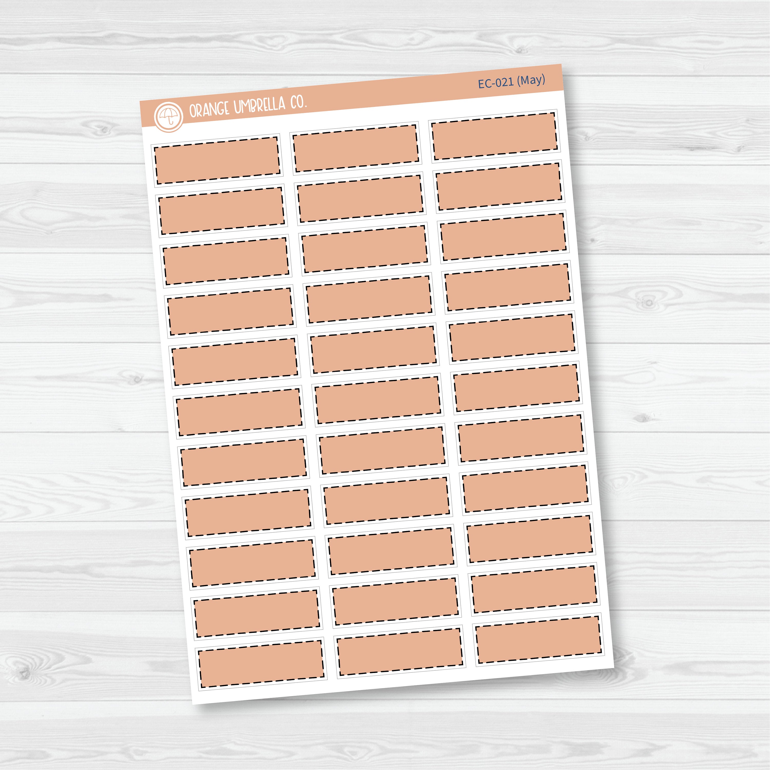 Stitched Quarter Box Label Planner Stickers | Erin Condren Palette | EC-017-022