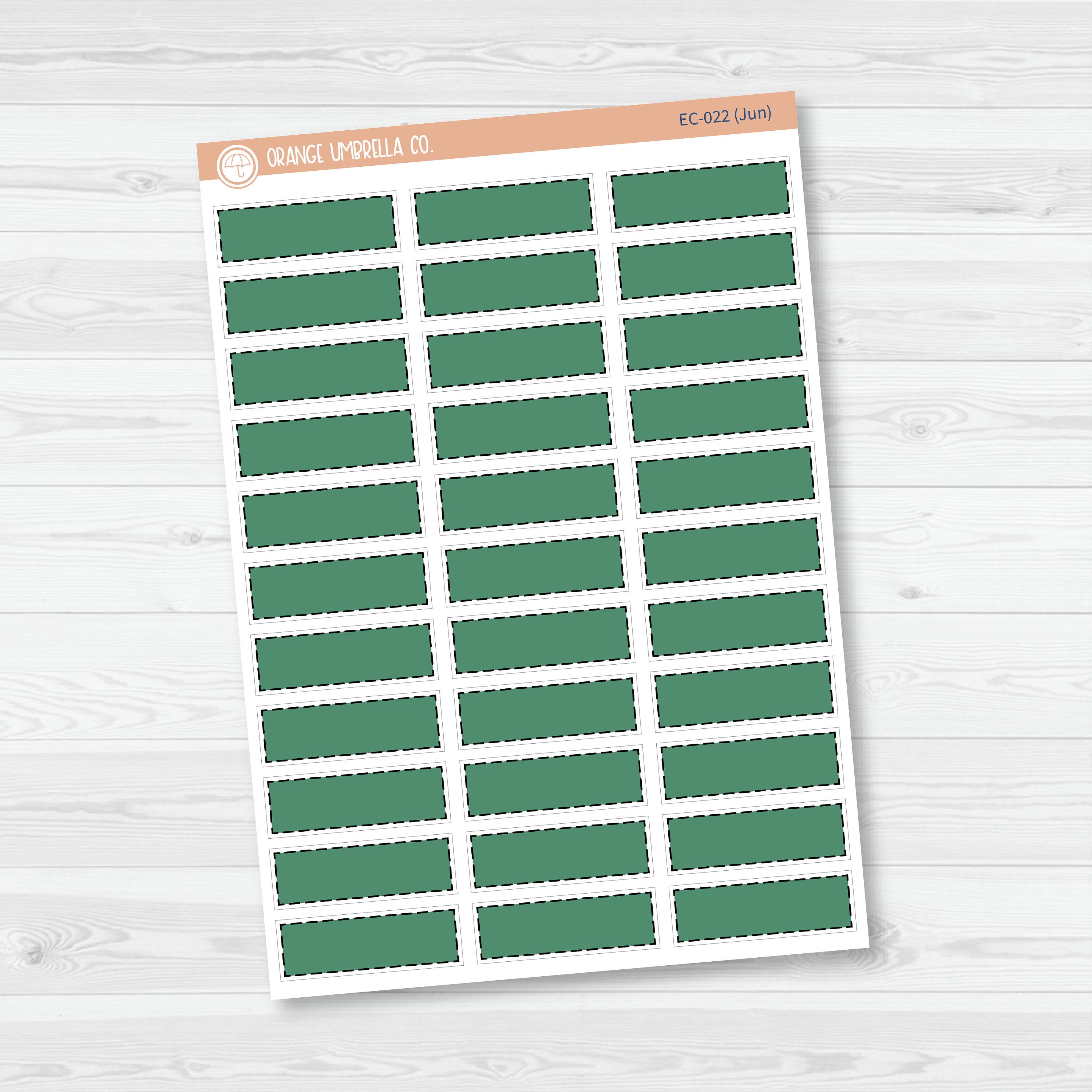 Stitched Quarter Box Label Planner Stickers | Erin Condren Palette | EC-017-022