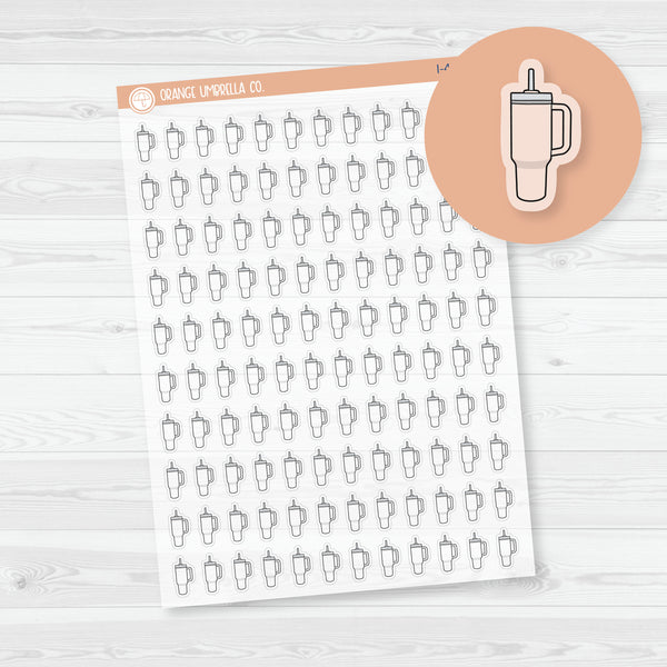 Big Tall Handle Drink Cup Icon Planner Stickers | Clear Matte | I-422-BCM
