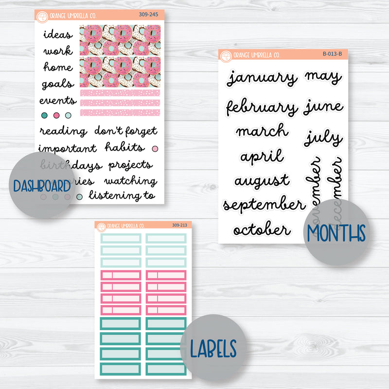 Donuts A5 EC Monthly & Dashboard Planner Kit Stickers | 309-241