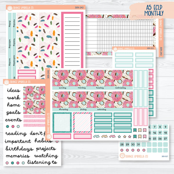 Donuts A5 EC Monthly & Dashboard Planner Kit Stickers | 309-241