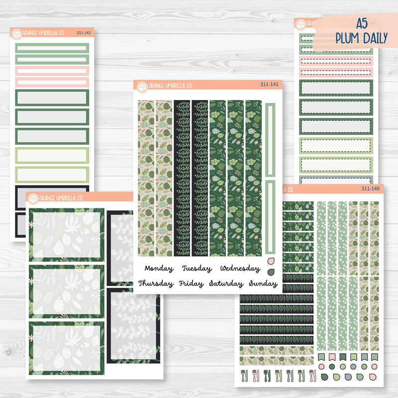 Optimistic | Spring Botanical A5 Plum Daily Planner Kit Stickers | 311-141