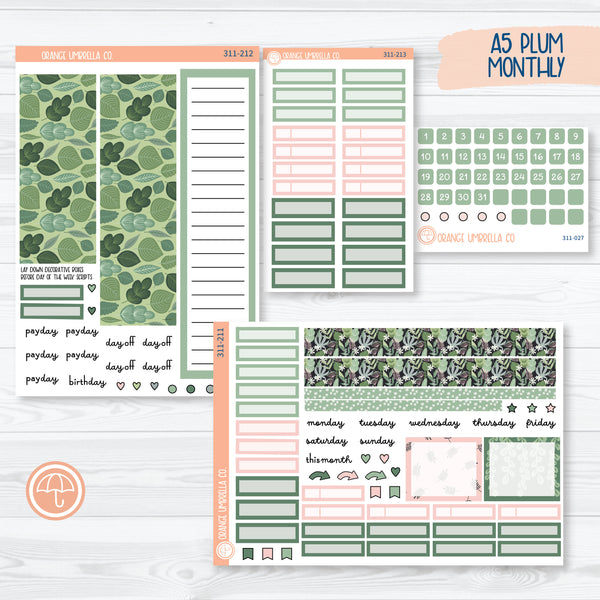Optimistic | Spring Plant A5 Plum Monthly Planner Kit Stickers | 311-211
