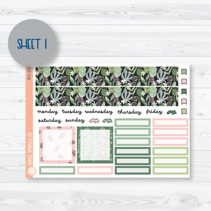 Optimistic | Spring Plant 7x9 Plum Monthly Planner Kit Stickers | 311-221