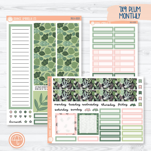 Optimistic | Spring Plant 7x9 Plum Monthly Planner Kit Stickers | 311-221