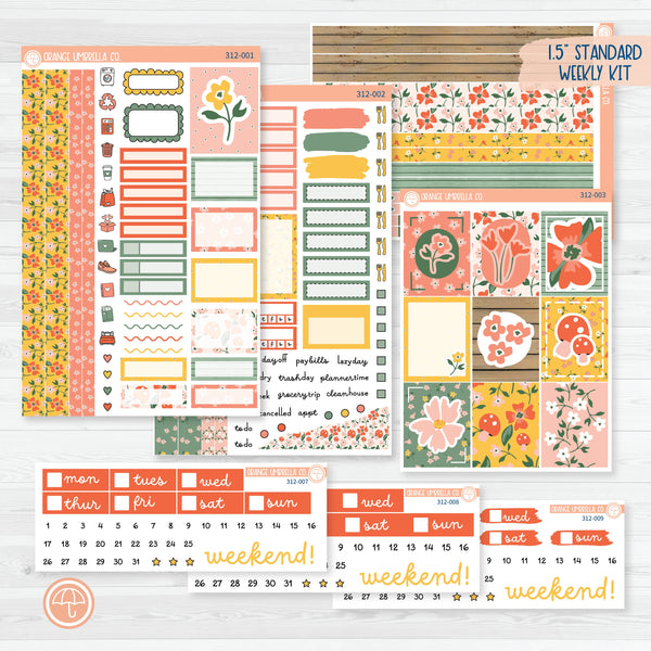 Handpicked Bouquet | Spring Floral Weekly Planner Kit Stickers | 312-001