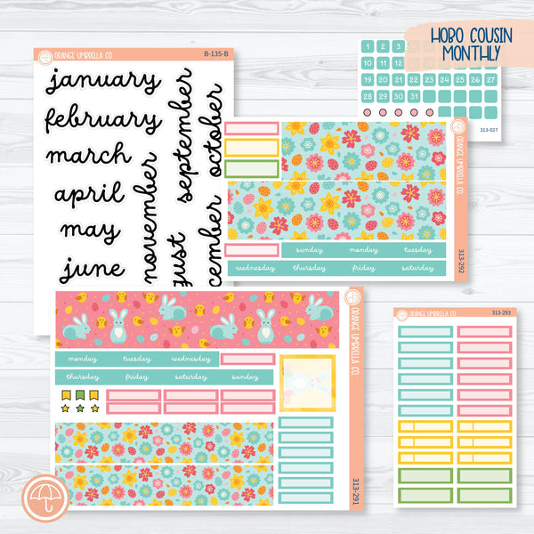 Easter Hobonichi Cousin Monthly Planner Kit Stickers | Hatching A Plan | 313-291