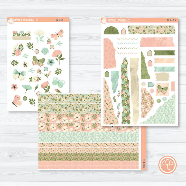 Spring Floral | Kit Deco Journaling Planner Stickers | Little Garden | D-314
