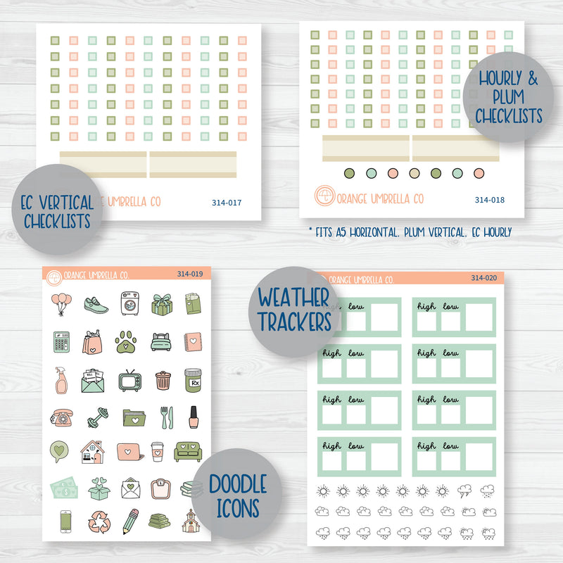 Spring Floral | Weekly Add-On Planner Kit Stickers | Little Garden | 314-012