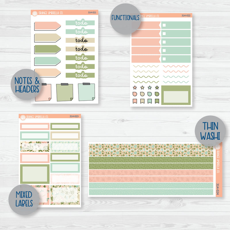 Spring Floral | Weekly Add-On Planner Kit Stickers | Little Garden | 314-012