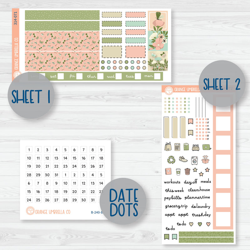Spring Floral Hobonichi Weeks Planner Kit Stickers | Little Garden | 314-071