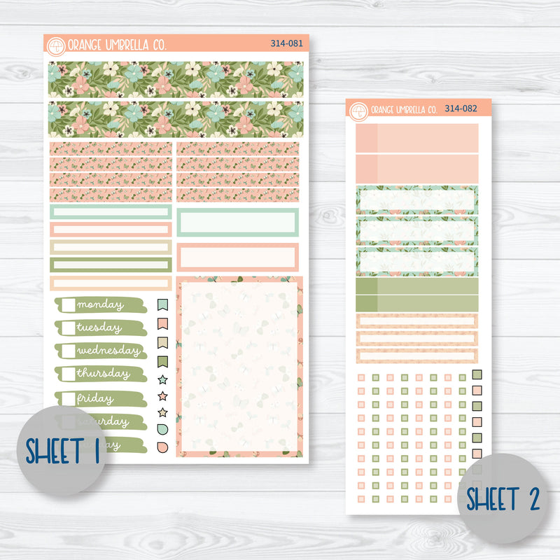 Spring Floral Compact Vertical Planner Kit Stickers for Erin Condren | Little Garden | 314-081