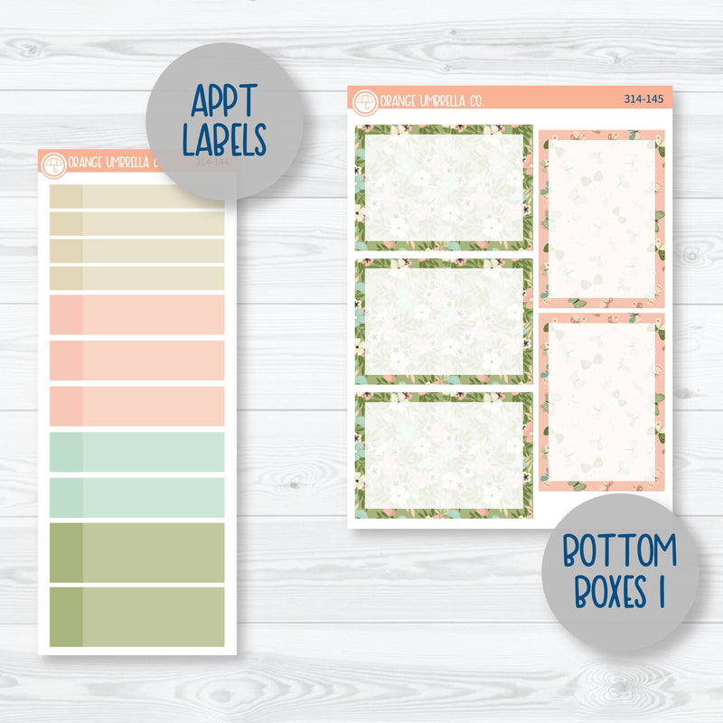 Spring Floral Kit | A5 Plum Daily Planner Kit Stickers | Little Garden | 314-141