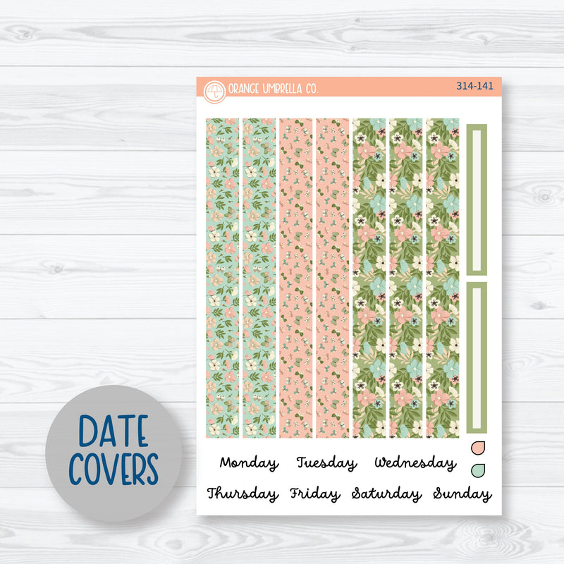 Spring Floral Kit | A5 Plum Daily Planner Kit Stickers | Little Garden | 314-141