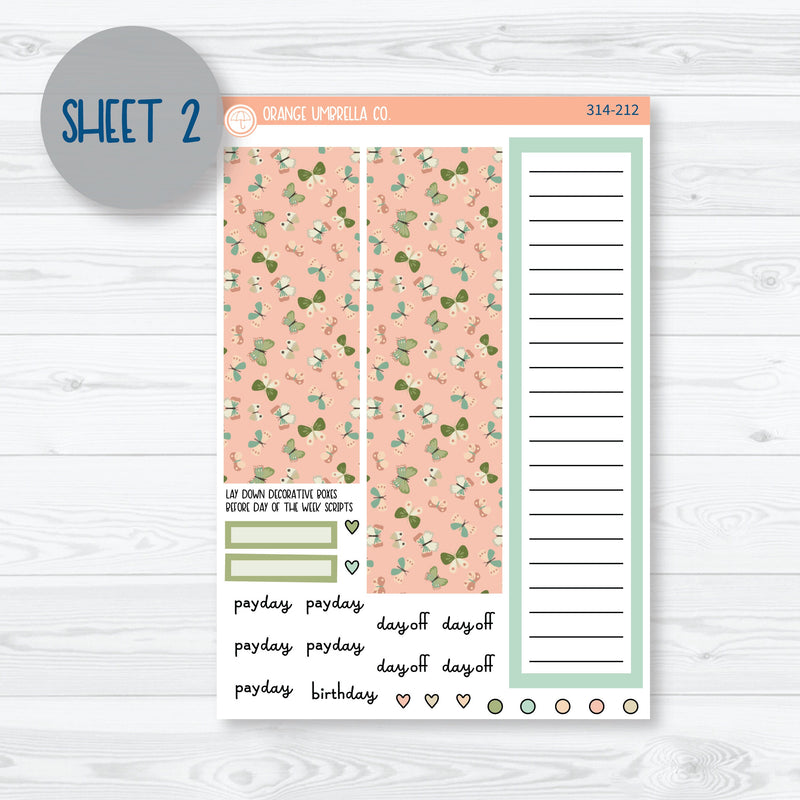 Spring Floral A5 Plum Monthly Planner Kit Stickers | Little Garden | 314-211