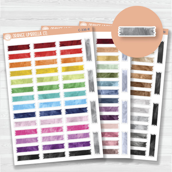 Washi Tape Torn Strips | Watercolor Deco Planner Stickers | C-336