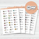 Doodle Holidays | Mini Icon & Script Planner Stickers January-June | F16 | E-279