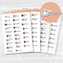 Doodle Holidays | Mini Icon & Script Planner Stickers July-December | F16 | E-280