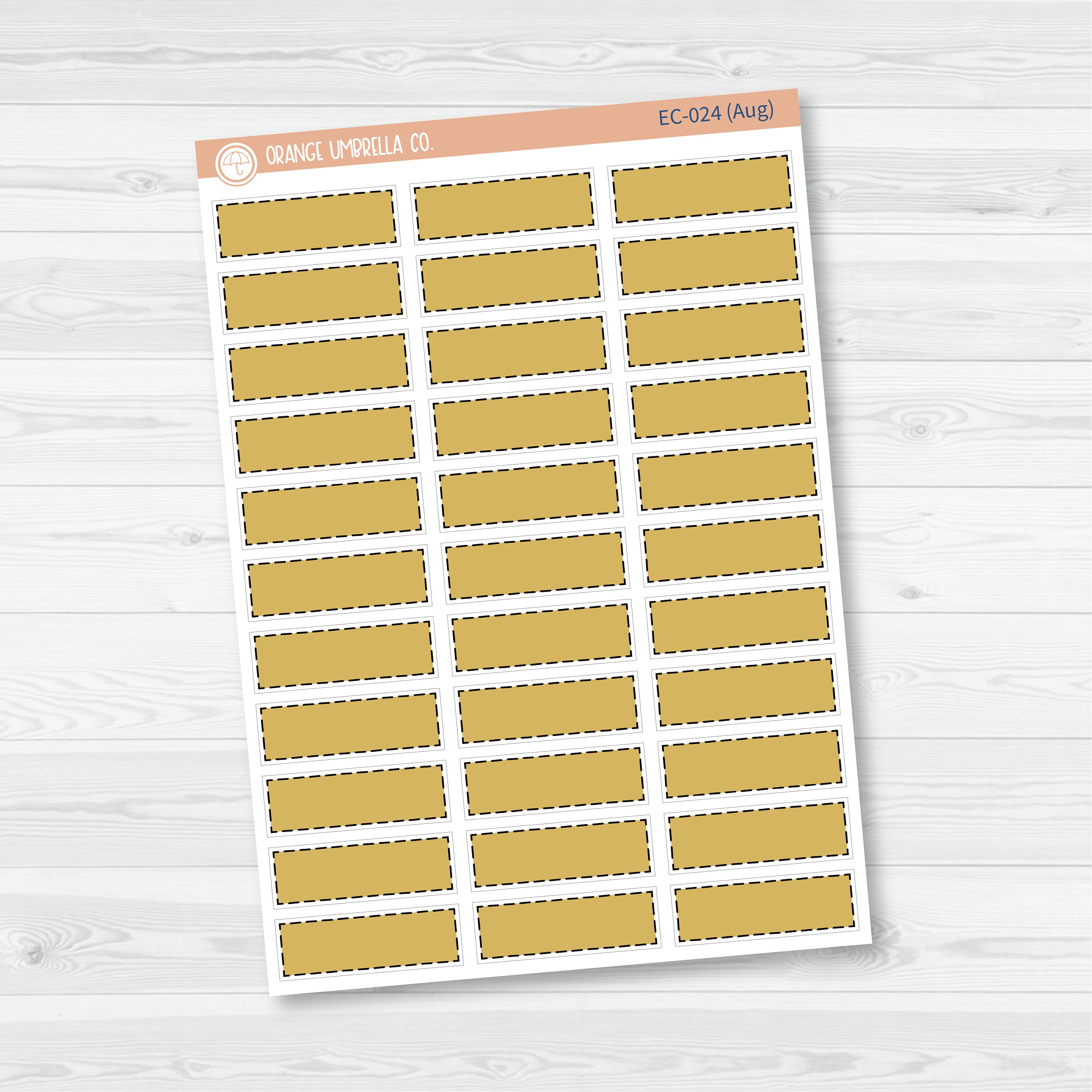 Stitched Quarter Box Label Planner Stickers | Erin Condren Palette | EC-023-028