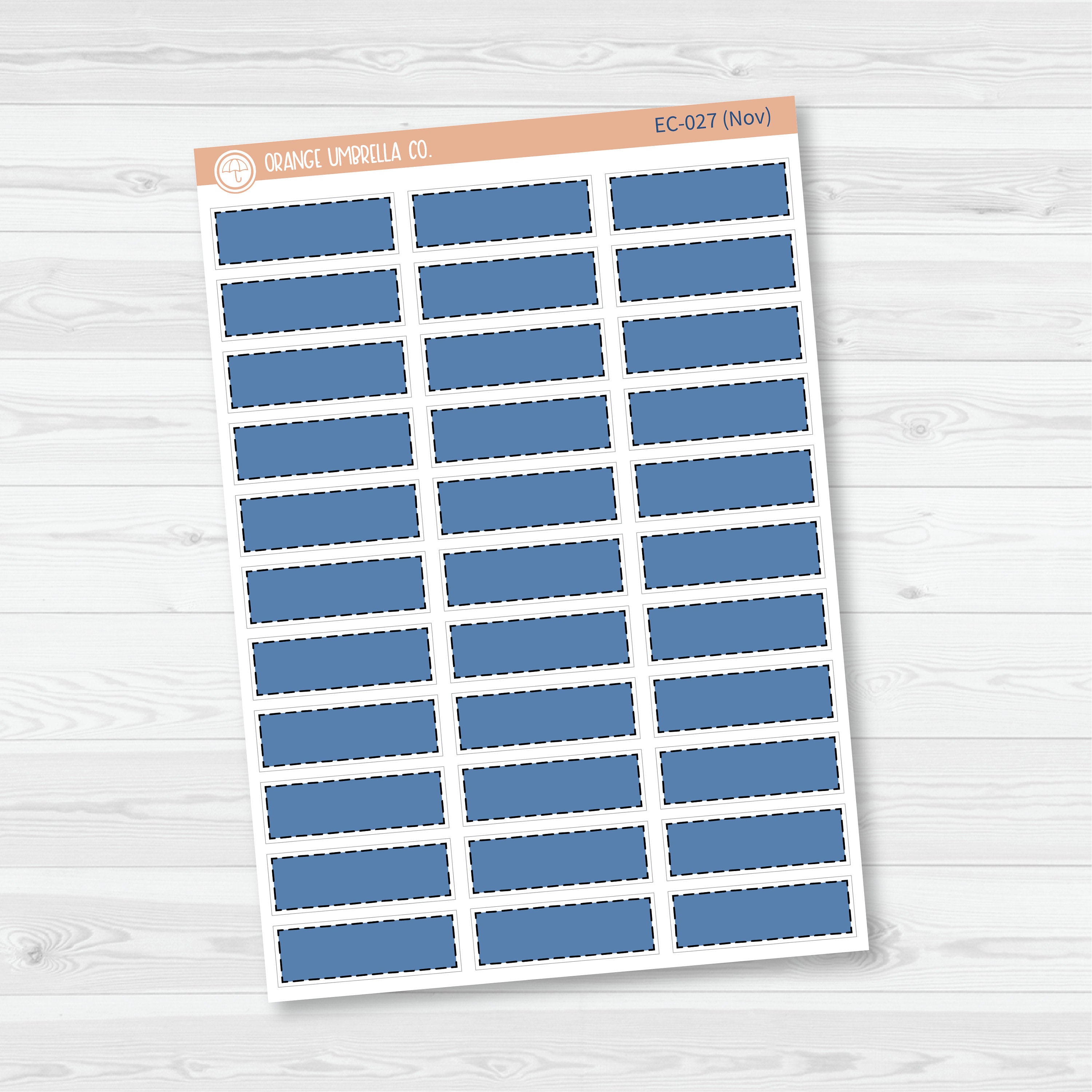 Stitched Quarter Box Label Planner Stickers | Erin Condren Palette | EC-023-028