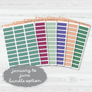 Stitched Quarter Box Label Planner Stickers | Erin Condren Palette | EC-017-022