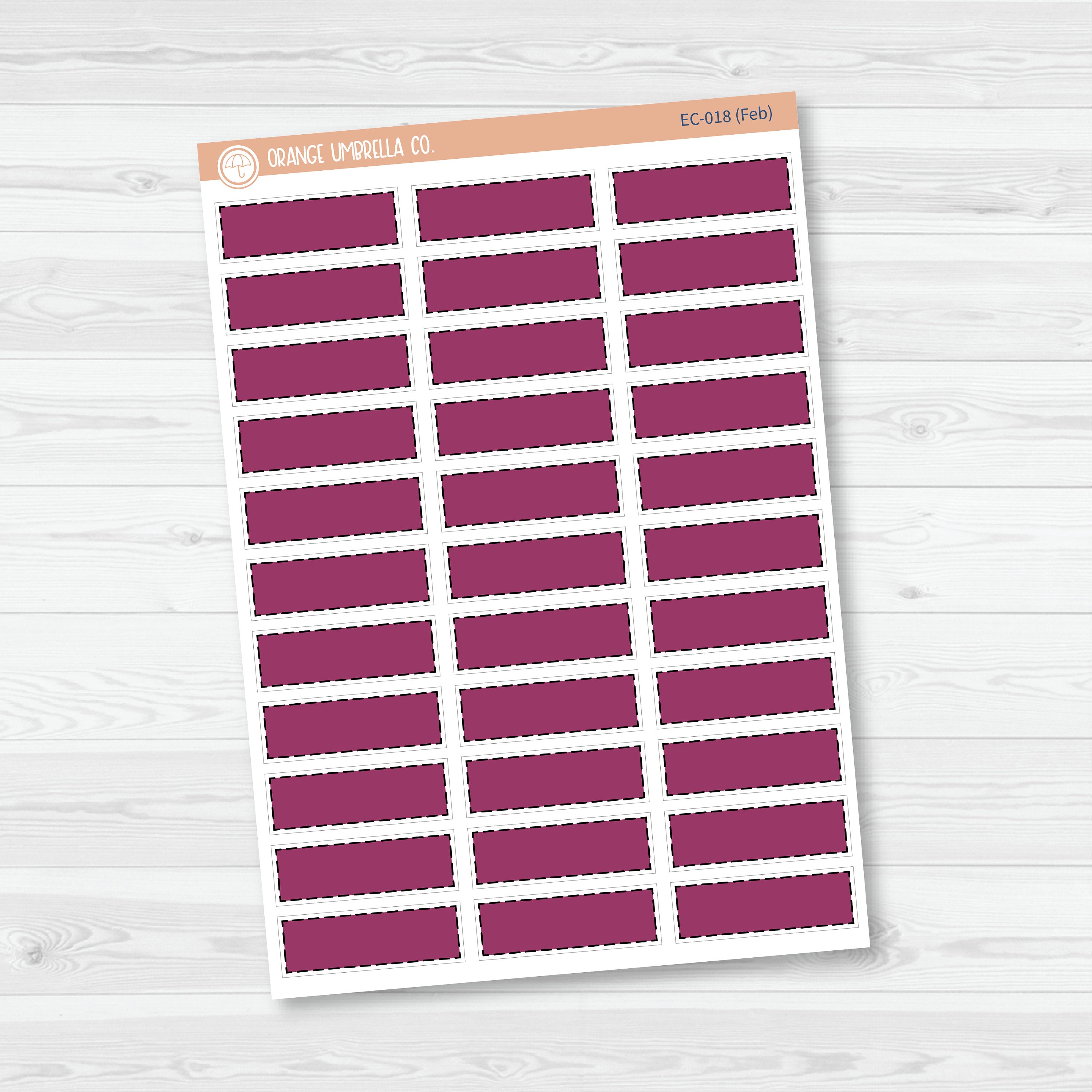 Stitched Quarter Box Label Planner Stickers | Erin Condren Palette | EC-017-022