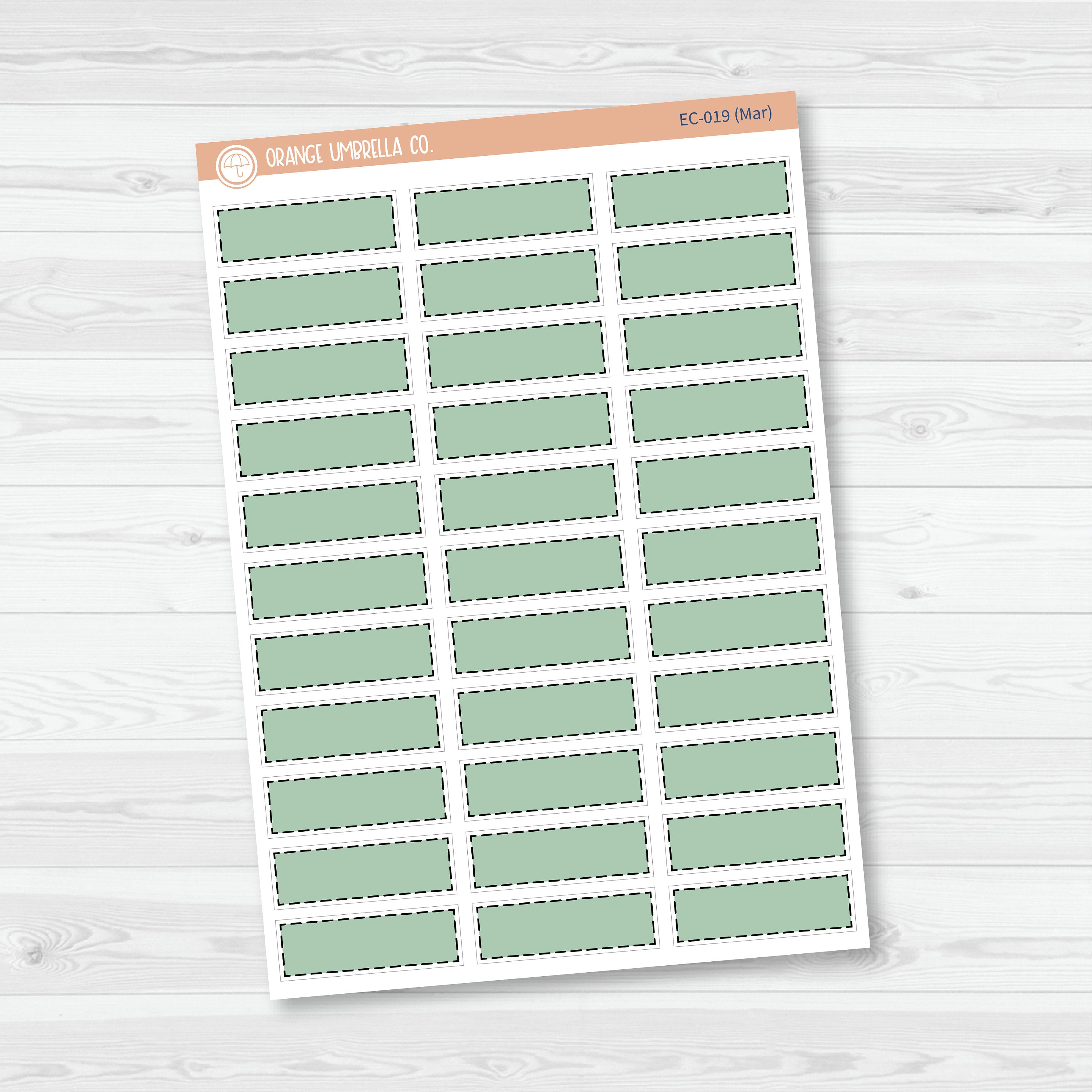 Stitched Quarter Box Label Planner Stickers | Erin Condren Palette | EC-017-022