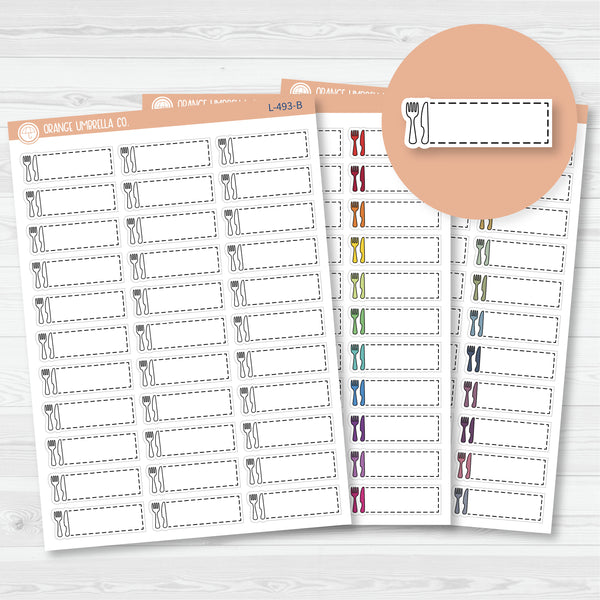 Meal Planning Meal Tracking Stitched Quarter Box Planner Stickers | L-493
