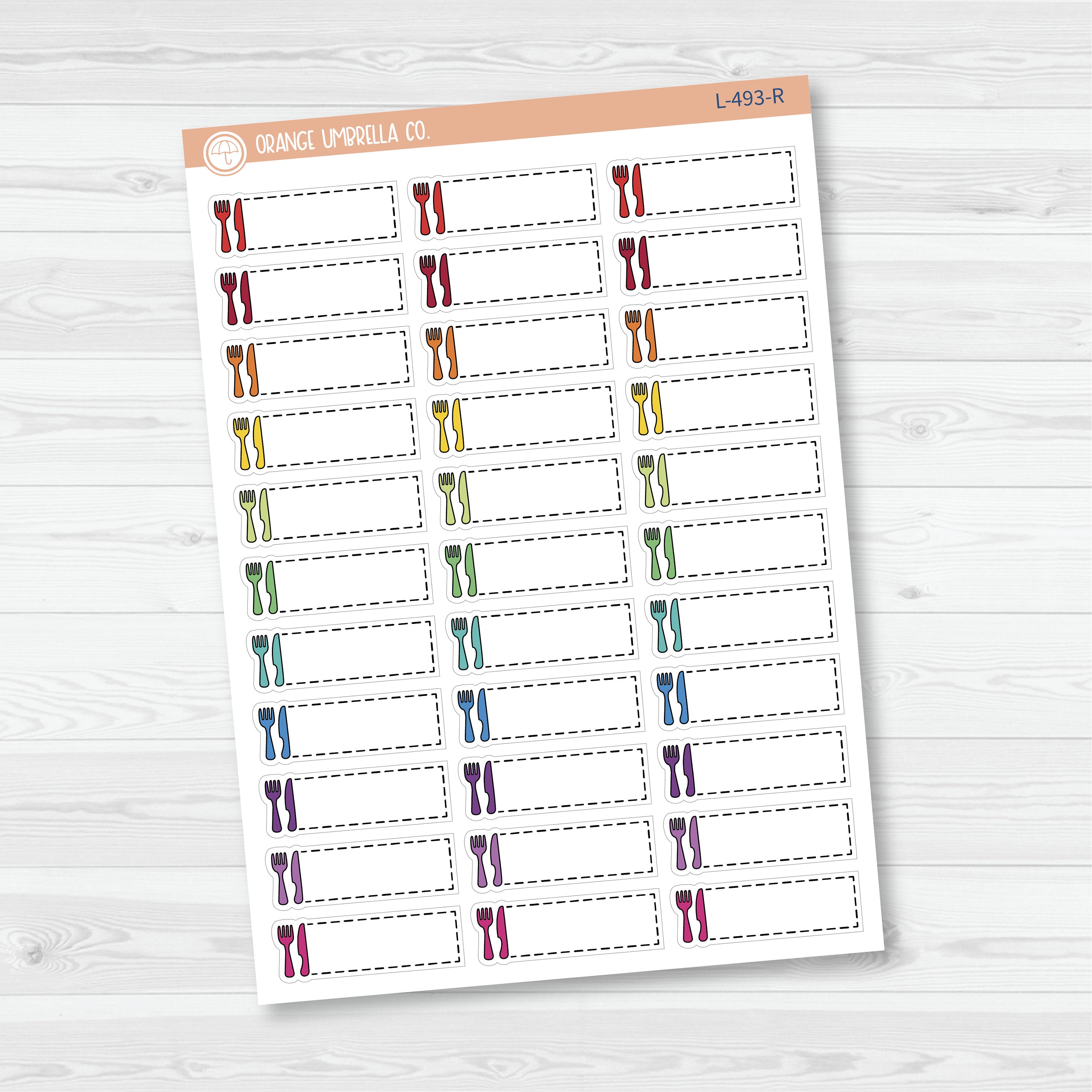 Meal Planning Meal Tracking Stitched Quarter Box Planner Stickers | L-493