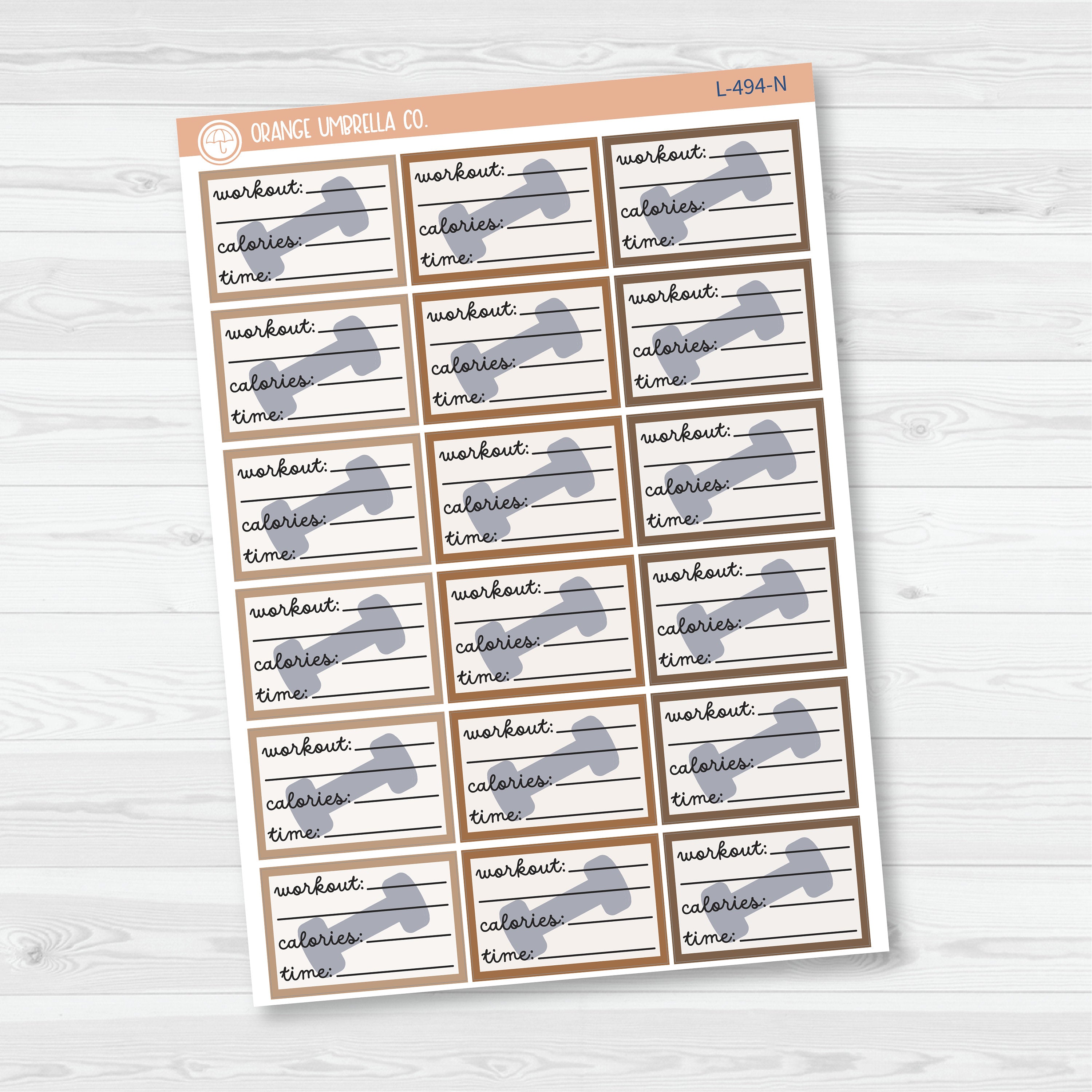 Workout Tracking Half Box Planner Stickers | L-494