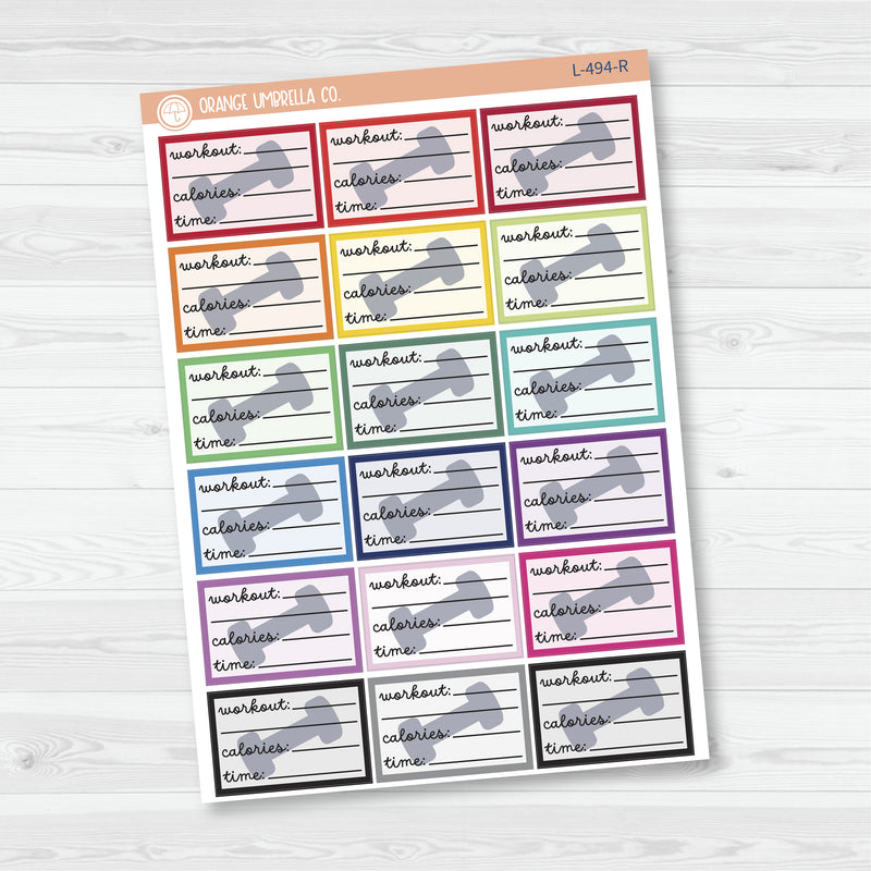 Workout Tracking Half Box Planner Stickers | L-494