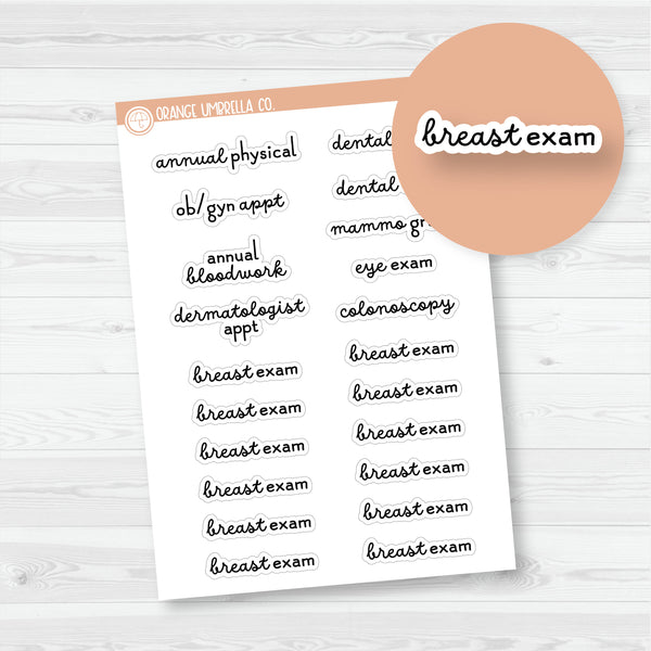 Yearly Medical Reminders | Mix Script Planner Stickers | F16 | T-320-B