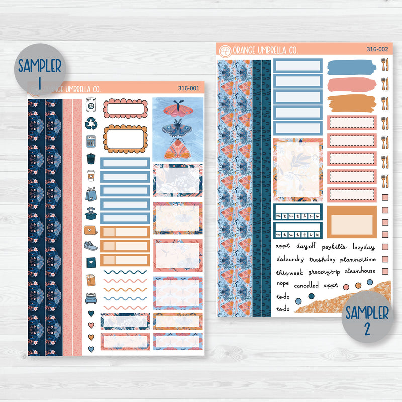 Spring Butterfly & Moths Weekly Planner Kit Stickers | Flutter By | 316-001