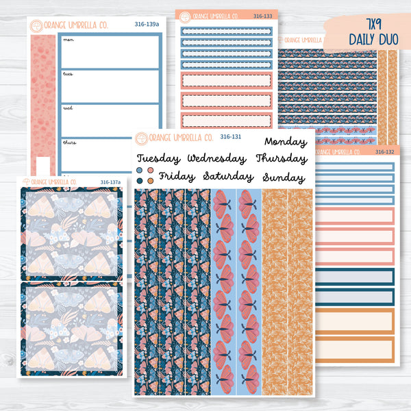 Spring Butterfly & Moths | 7x9 Daily Duo Planner Kit Stickers | Flutter By | 316-131
