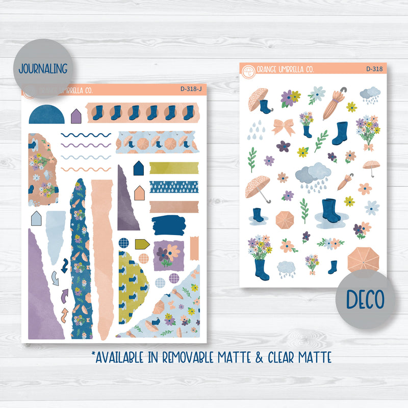 Rainy Day Kit | Deco Journaling Planner Stickers | Under The Umbrella | D-318