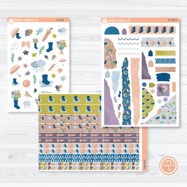 Rainy Day Kit | Deco Journaling Planner Stickers | Under The Umbrella | D-318