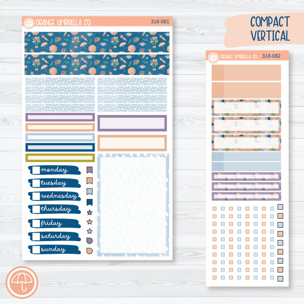 Rainy Day Compact Vertical Planner Kit | Stickers for Erin Condren | Under The Umbrella | 318-081