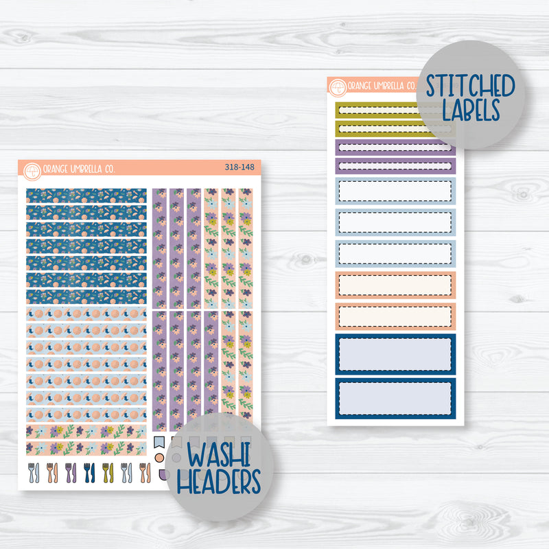 Rainy Day A5 Plum Daily Planner Kit Stickers | Under The Umbrella | 318-141