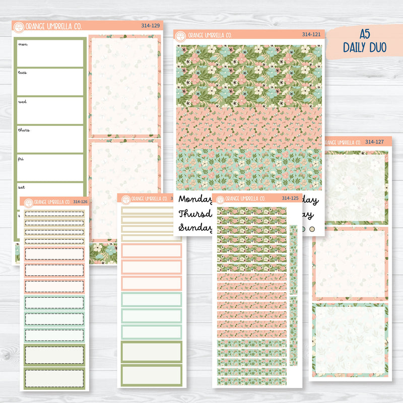 Spring Floral A5 Daily Duo Planner Kit Stickers | Little Garden | 314-121