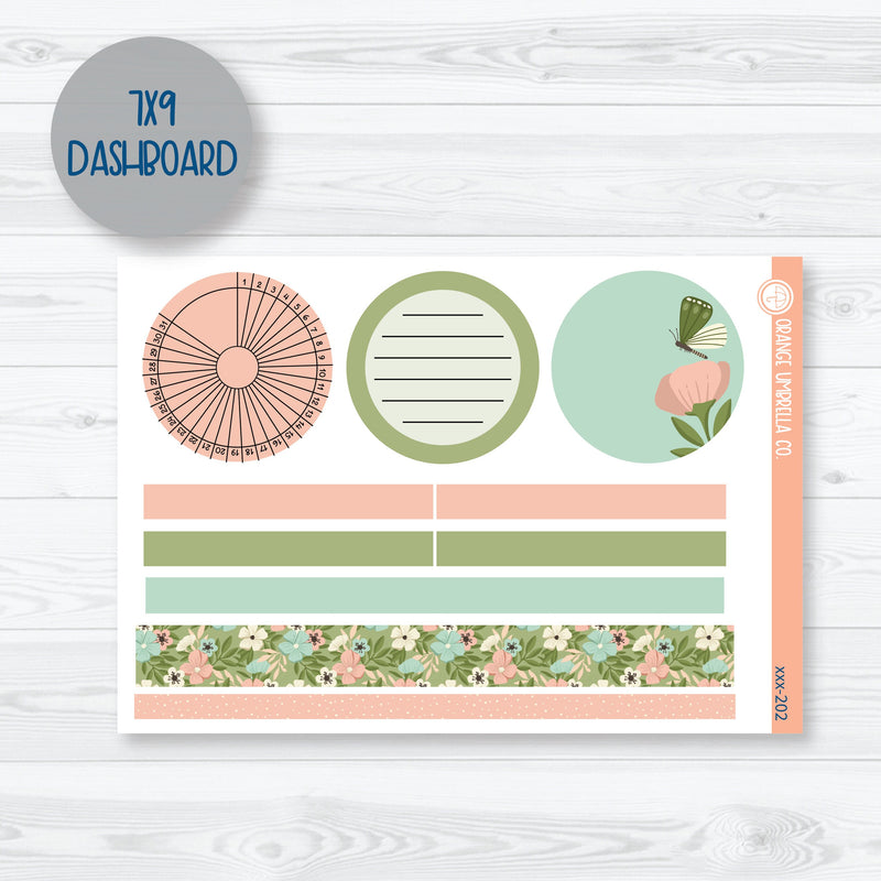 Spring Floral Plum Dashboards Planner Kit Stickers | Little Garden | 314-201